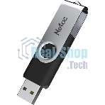Флешка USB Netac U505 (NT03U505N-032G-32BK), 32Gb, USB 3.0, R/W 110/45, черный/серебристый