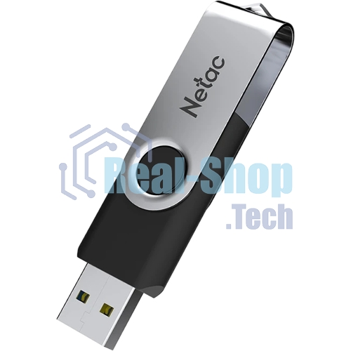 Флешка USB Netac U505 (NT03U505N-032G-32BK), 32Gb, USB 3.0, R/W 110/45, черный/серебристый