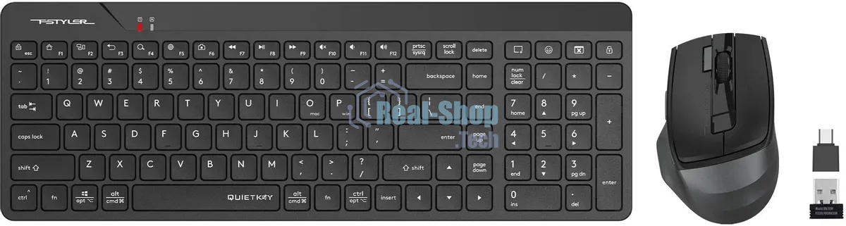 Комплект клавиатура+мышь A4Tech FG2400 Air2 беспроводной, USB, 2000 DPI, чёрный