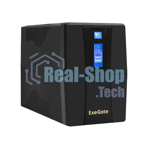 Источник бесперебойного питания ExeGate Power Smart ULB-850.LCD.AVR.EURO.RJ 850VA/480W, LCD, AVR, 2 евророзетки, черный