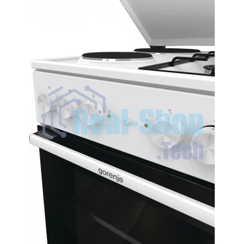 Плита комбинированная Gorenje GK5A12WG белый, конфорок 2 газовых и 2 электрических, духовка 68 л, 50 см x 85 см x 59.4 см