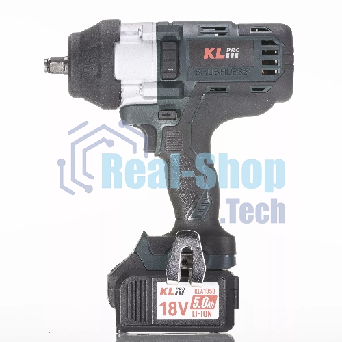 Профессиональный бесщеточный гайковерт аккумуляторный KLPRO KLSS18BHX-50 (18В, Li-ion-2шт, 5.0Ач, 800Нм, 2 скорости, подсветка,З/У,в кейсе)