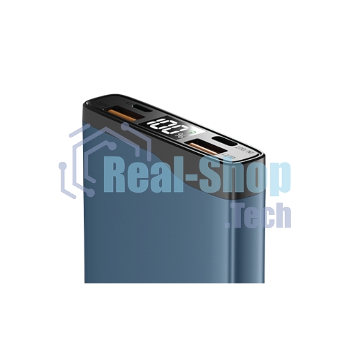 Портативный аккумулятор OLMIO QL-10, 10000mAh, 22.5W, QuickCharge3.0/PowerDelivery, LCD, голубой