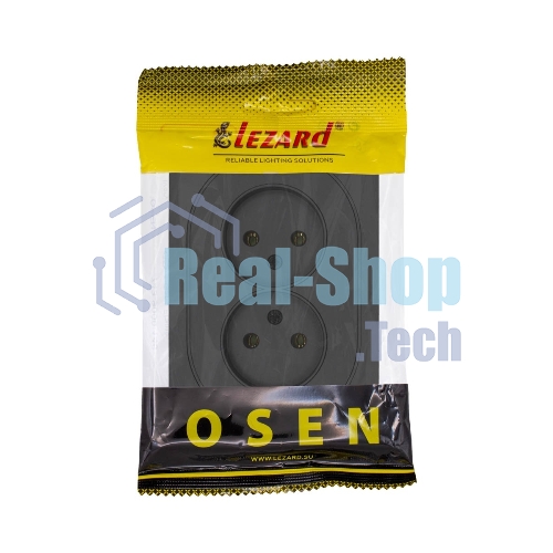 Розетка 2-м LEZARD СП OSEN без заземл. ПБТ, механизм, черный бархат 743-4200-128B