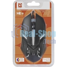 Мышь проводная Defender Hit MB-550 черный, 1600 dpi, USB, кнопки - 4