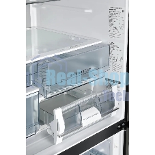 Холодильник Hitachi R-WB820VUC2 GBK черный трехкамерный 378/196л морозилка снизу, No Frost, Side by Side