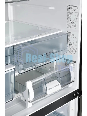 Холодильник Hitachi R-WB820VUC2 GBK черный трехкамерный 378/196л морозилка снизу, No Frost, Side by Side