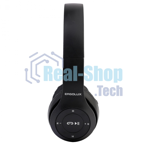 Беспроводные/проводные наушники Ergolux ELX-BTHP01-C02 черный, накладные, Bluetooth 5.0 + проводной, складная конструкция, до 6 ч