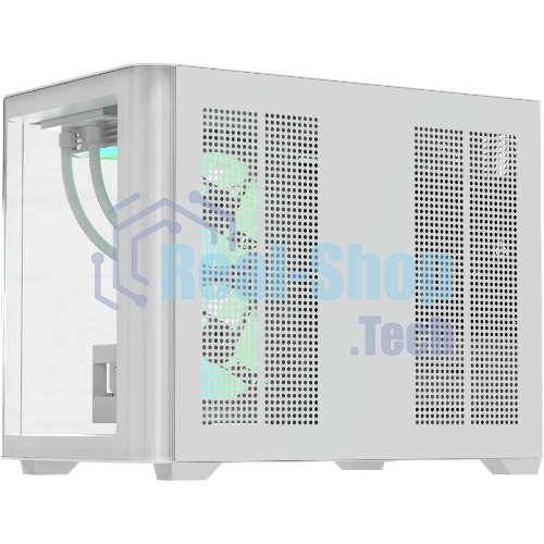 Компьютерный корпус AeroCool/Formula Crystal U2M Floe белый без БП mATX 1xUSB 3.0 audio bott PSU