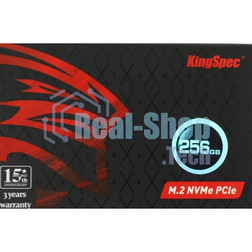 Накопитель SSD KingSpec NE-256, 256Gb, M.2 2280, PCIe 3.0 x4, NVMe, R/W 2000/1300