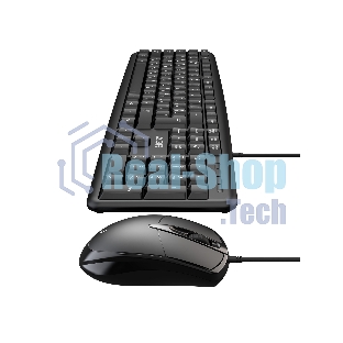 Комплект клавиатура и мышь ABR KM600 черный, интерфейс USB, проводной, RU/EN