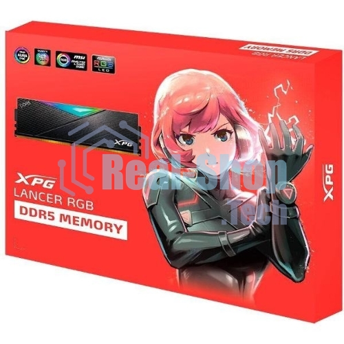 Оперативная память XPG Lancer, DDR5, 32Gb (2x16Gb), 6400MHz, CL32, DIMM, с радиаторами, RGB, черный