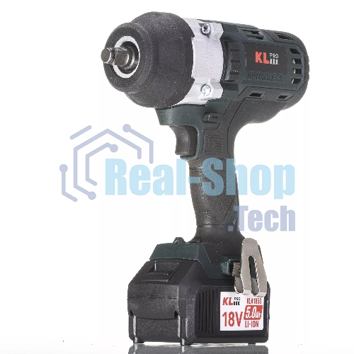 Профессиональный бесщеточный гайковерт аккумуляторный KLPRO KLSS18BHX-50 (18В, Li-ion-2шт, 5.0Ач, 800Нм, 2 скорости, подсветка,З/У,в кейсе)