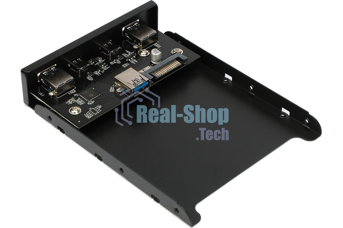 Планка на переднюю панель Gembird FP3.5-USB3-2A2C, USB, 2xUSB-A 3.0 + 2xType-C, 3.5