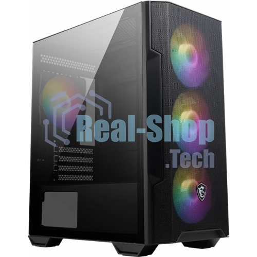 Компьютерный корпус MSI MAG FORGE M100R, Global, 1xUSB 3.0, 2xUSB 2.0, 4x120мм ARGb Fan, ESD ARGbControl Board, Tempered Gl