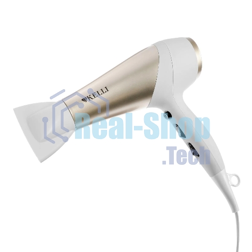 Фен Kelli KL-1125 белый/золотистый, 2400 Вт