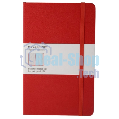 Блокнот Moleskine CLASSIC QP061R Large 130х210мм, 240 страниц, клетка, твердая обложка, фиксирующая резинка, красный