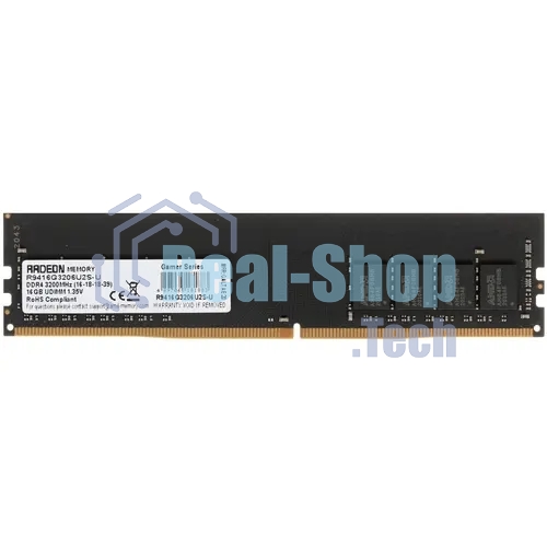 Оперативная память AMD Radeon R9, DDR4, 16Gb (1x16Gb), 3200MHz, CL16, DIMM, OEM