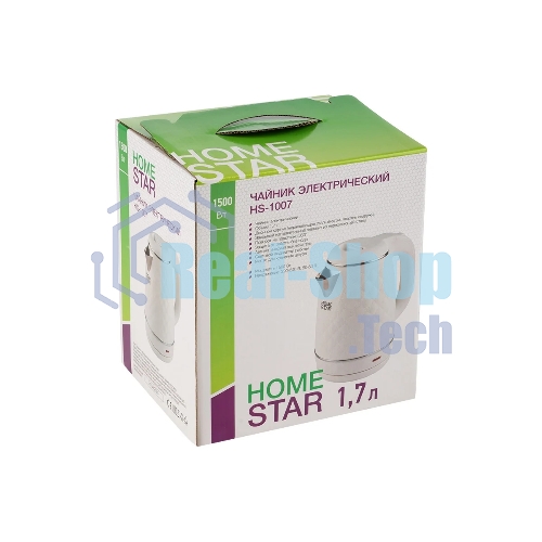 Чайник электрический Homestar HS-1007 1,7 л, 1500 Вт, белый