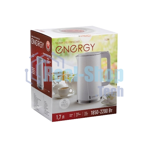 Чайник электрический Energy E-208 1.7 л белый, двойной корпус
