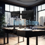 Кронштейн Kromax OFFICE-20 черный, 1 шт/уп. Кр. алюм. настол. для мон. 17