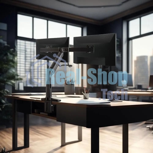 Кронштейн Kromax OFFICE-20 черный, 1 шт/уп. Кр. алюм. настол. для мон. 17