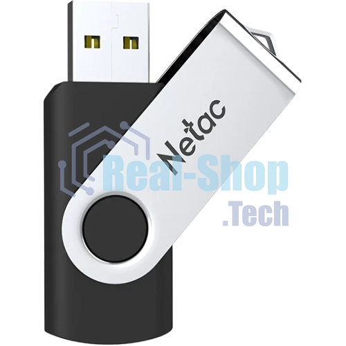 Флешка USB Netac U505 (NT03U505N-032G-32BK), 32Gb, USB 3.0, R/W 110/45, черный/серебристый