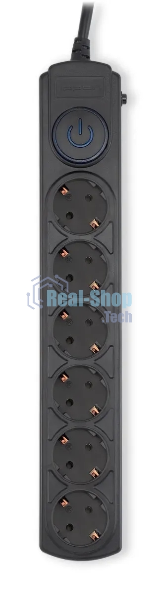 Сетевой фильтр Ippon BK-6-EU-3-16-B 3 м, 6 розеток, черный, коробка