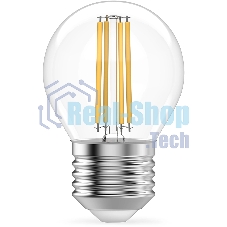 Лампа филам. Gauss Filament 12Вт цок.:E27 шар св.свеч.бел.теп. (упак.:10шт) (52212)