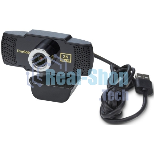 Веб-камера ExeGate BusinessPro C922 2K 2560x1440, 30 кадр/с, USB Type-A, микрофон (шумоподавление), универсальное крепление