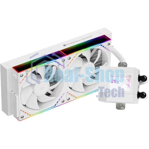 Система жидкостного охлаждения Thermalright Core Matrix 240 Vision (240мм, LED, White, ARGB/Fans: 2x120мм, 68.9CFM, 28.2dBA, 2000RPM/Pump height 64.4мм, Rad thickness 27мм/S: 1700, 1200, 1851, 115X, AM5, AM4)