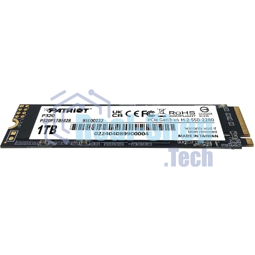 Накопитель SSD Patriot P320, 1Tb, PCIe 3.0 x4, M.2 2280, NVMe, R/W 3000/2200