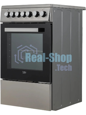Плита электрическая Beko FSS57100GX серебристый, конфорок 4 шт, духовка 60 л, 50 см x 85 см x 60 см