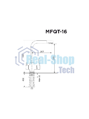 Кухонный смеситель Maunfeld MFQT-16DGR темно-серый