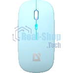 Мышь беспроводная Defender Coda MB-261 голубой, 1600 dpi, радиоканал, Bluetooth, USB, кнопки - 4