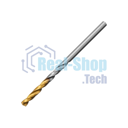 Сверло спиральное по металлу Denzel 3,2 x 65мм, Р6М5, Golden Tip, 2 шт.