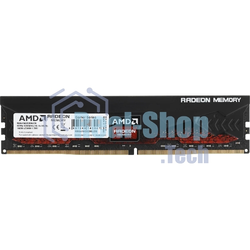 Оперативная память AMD Radeon R9, DDR4, 16GB (1x16GB), 3200MHz, CL16, DIMM, с радиатором, черный