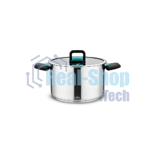 Кастрюля Lara LR02-244 с крышкой, нержавеющая сталь, 5-слойное капсул. индукц. дно, складные ручки 5 л