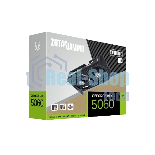 Видеокарта Zotac RTX 5060 TWIN EDGE OC 8Gb GDDR7 128bit 3xDP HDMI 2FAN MEDIUM PACK
