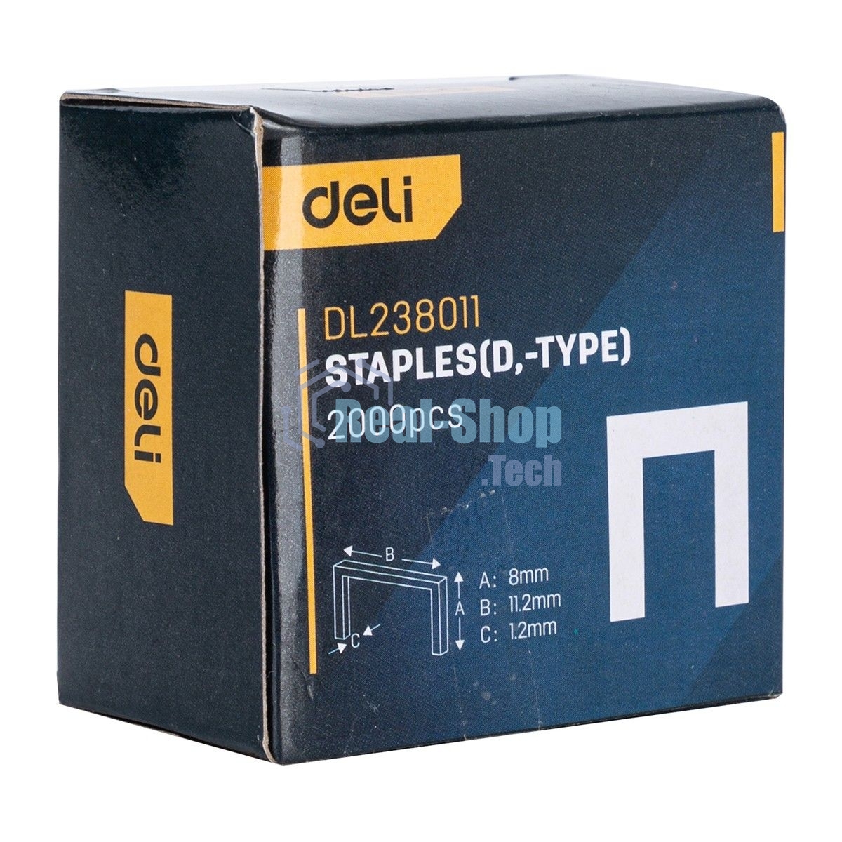Набор скоб для степлера (Тип D) Deli DL238011 (8 х 11,2 х 1,2мм x 2000 шт) нержавеющая сталь.