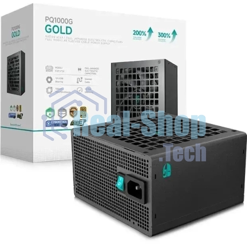 Блок питания Deepcool/GamerStorm PQ1000G (ATX 3.1, 1000W, Full Cable Management, PWM 120мм fan, 80 PLUS GOLD, Active PFC + Half Bridge + DC/DC, Full Japanese Capasitors, Gen5 PCIe) RET