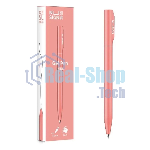 Ручка гелевая Deli Nusign NS552pink розовый, черные чернила, линия 0.5мм