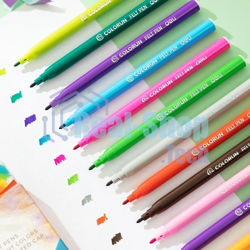 Фломастеры Deli EC10010 ColoRun, вентилируемый колпачок, 18 цветов, коробка с европодвесом