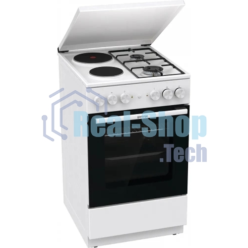 Плита комбинированная Gorenje GK5A12WG белый, конфорок 2 газовых и 2 электрических, духовка 68 л, 50 см x 85 см x 59.4 см