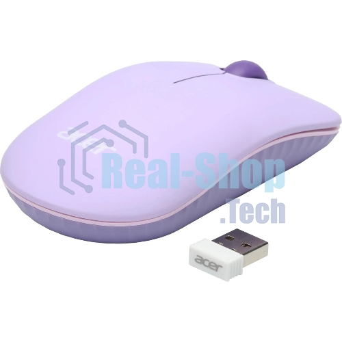 Мышь беспроводная Acer OMR205 фиолетовый, 1200 dpi, радиоканал, USB, кнопки - 3