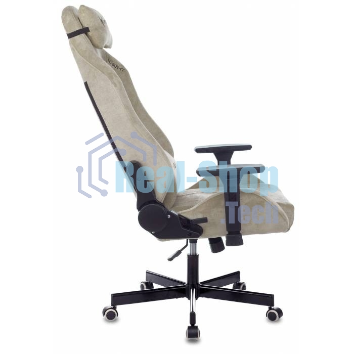 Кресло игровое Бюрократ Knight N1 Fabric бежевый Light-21, с подголов. крестовина металл
