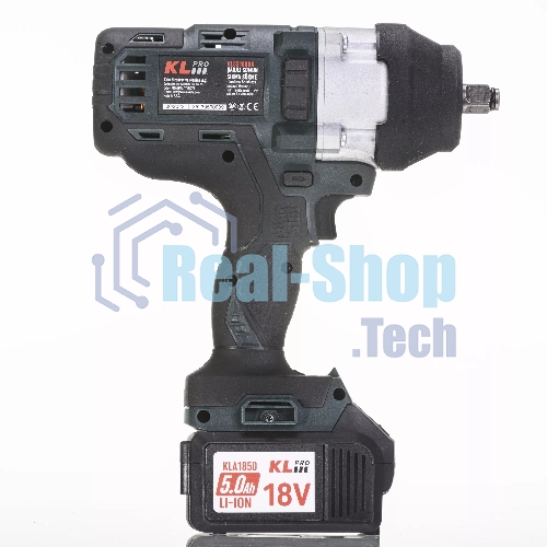 Профессиональный бесщеточный гайковерт аккумуляторный KLPRO KLSS18BHX-50 (18В, Li-ion-2шт, 5.0Ач, 800Нм, 2 скорости, подсветка,З/У,в кейсе)