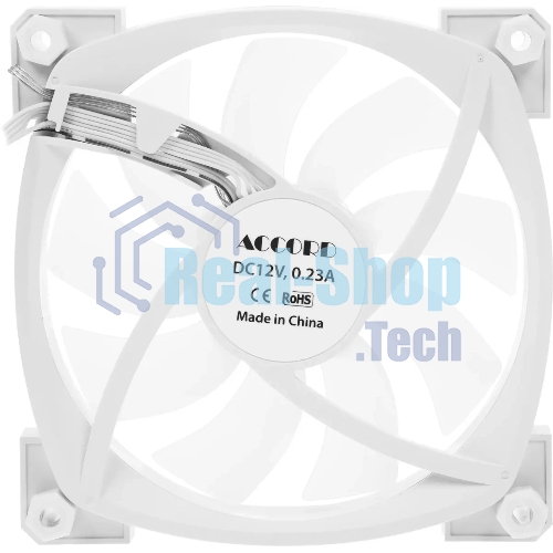 Вентилятор для корпуса Accord ACC-U12 ARGb 120х120x25 белый 4-pin 27дБ (ACC-U12 ARGb белый) brown box