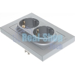 Розетка 2-м AtlasDesign с заземл. 16А в сборе алюм. SchE ATN000324