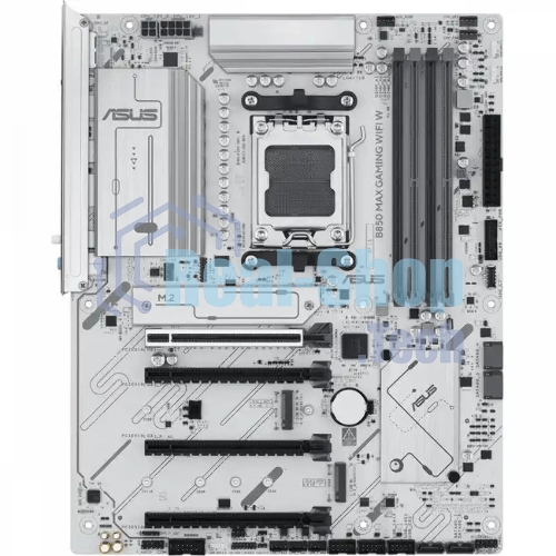 Материнская плата ASUS B850 MAX GAMING WIFI W, AM5, AMD B850, 4xDDR5, 4xSATA, 3xM.2, 1xPCIe 5.0 x16, 1xPCIe 4.0 x4, 2xPCIe 3.0 x1, 1xDisplayPort, 1xHDMI, 1x2.5Gb LAN, Wi-Fi 6E, Bluetooth 5.3, 1xUSB-C 10Gbps, 3xUSB-A 10Gbps, 2xUSB-A 5Gbps, 2xUSB-A 2.0, 3x3.5 мм, 7.1, ATX
